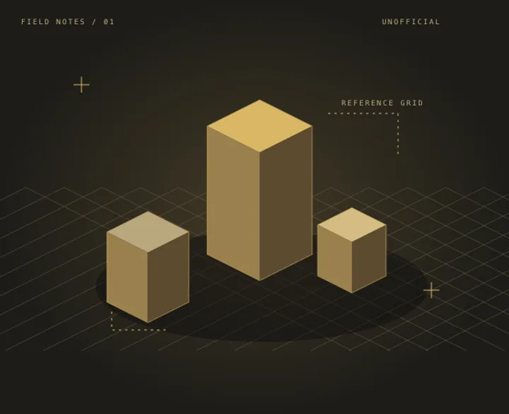 Original abstract illustration of geometric blocks on a grid; not a game screenshot.